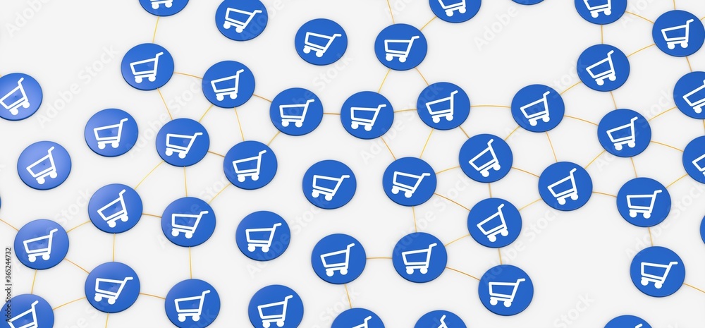 Shopping Cart Flat Design E-Commerce 3d illustration Shopping Cart Flat Design E-Commerce 3d illustration