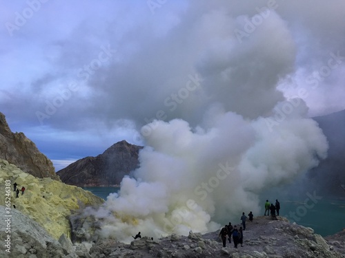 Asian country Indonesia. Java island. Kawa Ijen volcano