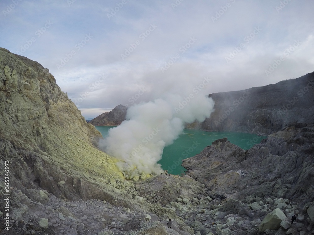 Asian country Indonesia. Java island. Kawa Ijen volcano