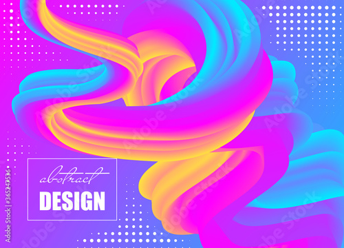 Colorful abstract background with futuristic gradient waves. Trendy illustration for business poster, web banner, landing page or cover