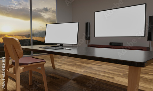 TV monitor Blank white scre...