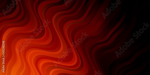 Dark Orange vector background with bows. Bright illustration with gradient circular arcs. Smart design for your promotions.