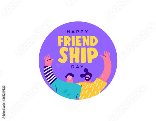 Friendship Day card of two men friends hugging