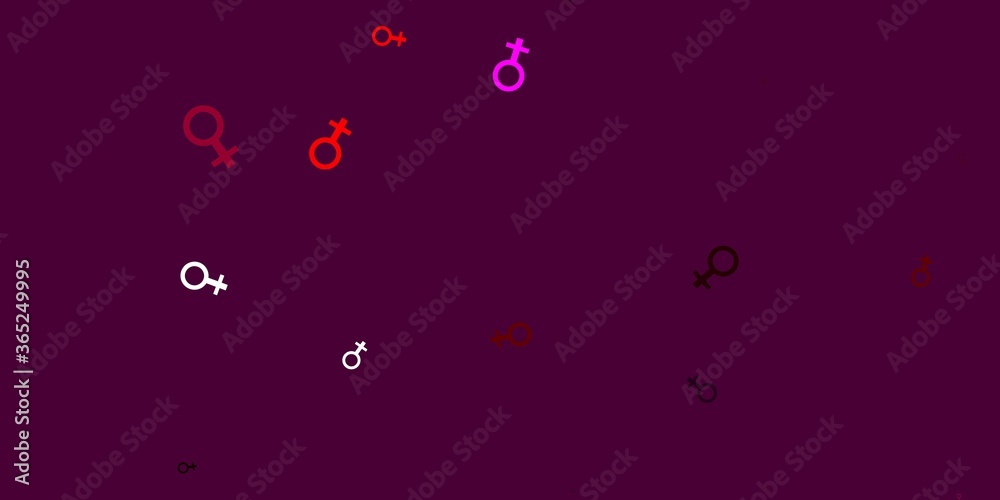Light Pink, Yellow vector backdrop with woman's power symbols. Light Pink, Yellow vector backdrop with woman's power symbols.