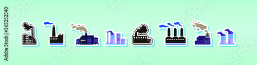 Industrial building factory icon. vector illustration