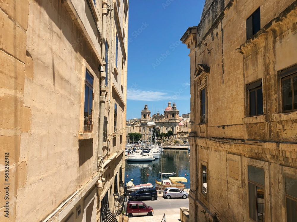 Islands European country Malta. Capital city Valetta and three city in opposite side
