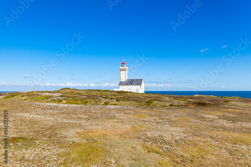 The lighthouse "Poulains" of the famous island Belle Ile en Mer in France