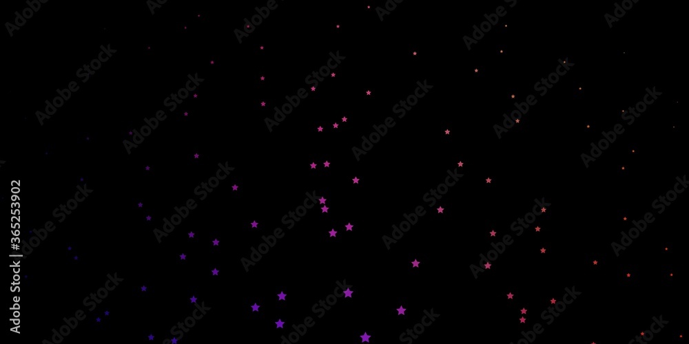 Dark Multicolor vector pattern with abstract stars. Shining colorful illustration with small and big stars. Theme for cell phones.
