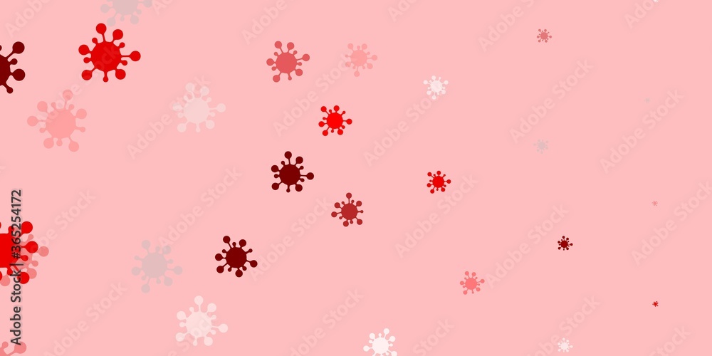 Light orange vector background with covid-19 symbols.