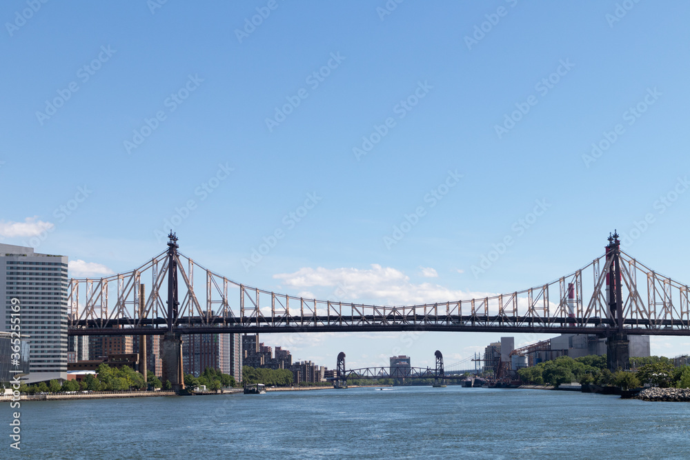 Queensboro Bridge over the East River between Roosevelt Island and Long Island City Queens New York