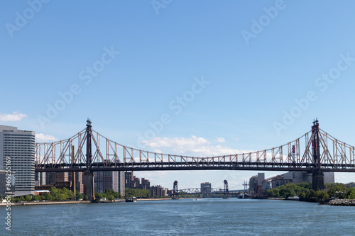 Queensboro Bridge over the East River between Roosevelt Island and Long Island City Queens New York