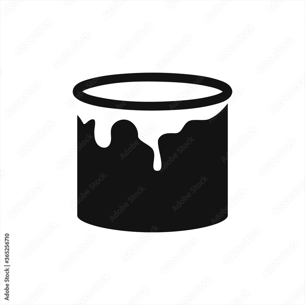Paint in bucket icon isolated on white. Stencil for construction and repair. Vector stock illustration. EPS 10 Paint in bucket icon isolated on white. Stencil for construction and repair. Vector stock illustration. EPS 10