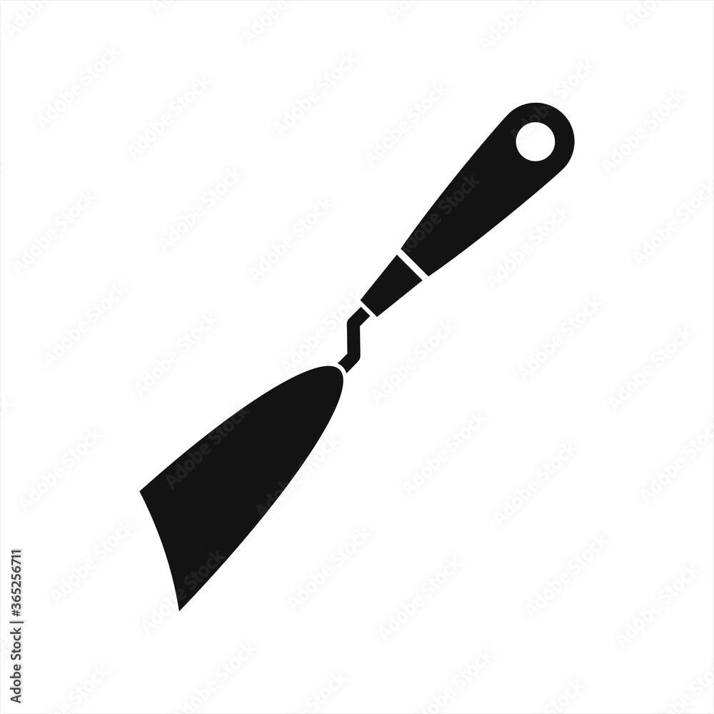 Artist trowel isolated on white. Art or repair symbol. Vector stock illustration. EPS 10 Artist trowel isolated on white. Art or repair symbol. Vector stock illustration. EPS 10