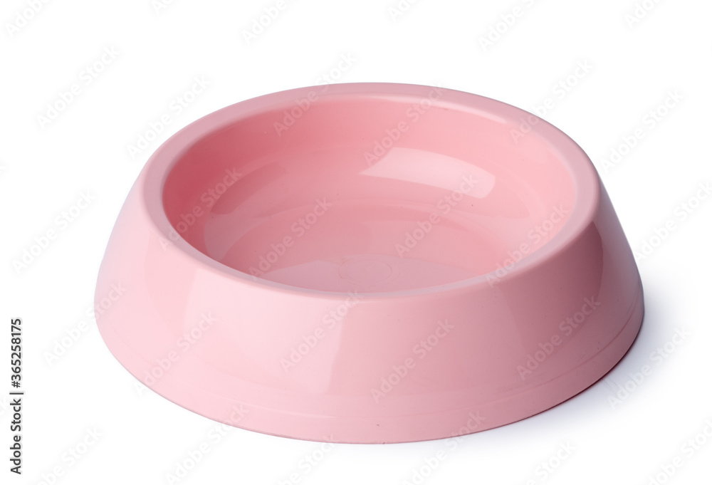 New plastic pet bowl isolated on white