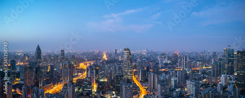 city skyline in shanghai china