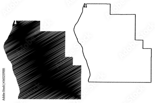 Scott County, Illinois (U.S. county, United States of America, USA, U.S., US) map vector illustration, scribble sketch Scott map photo