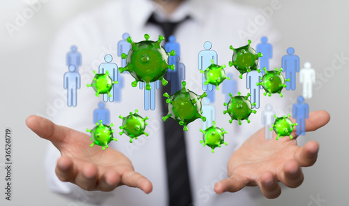 Coronavirus abstract background. Medical Genetics Bacteriological Microorganism..