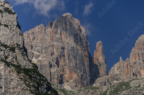 Brenta Group peaks as seen from the East, Brenta Dolomites, Trentino, Italy