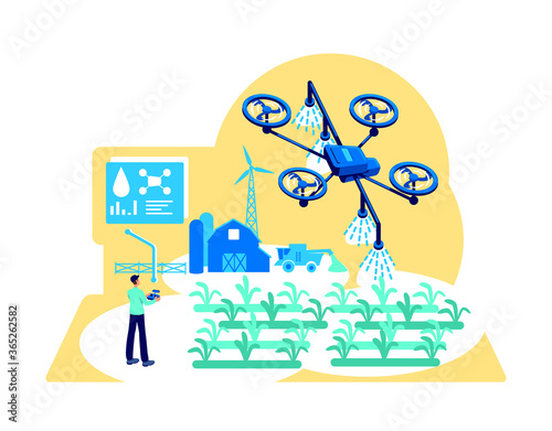 Agribusiness automation flat concept vector illustration