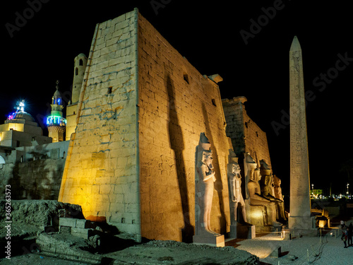 Famous Luxor temple at night