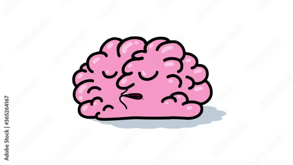 Cartoon sleeping brain. Symbol of Good for any video material with concept like training or for explainers. Cartoon sleeping brain. Symbol of Good for any video material with concept like training or for explainers.