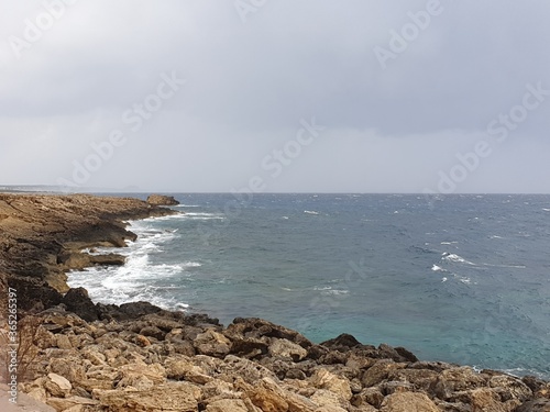 waves crashing on rocks