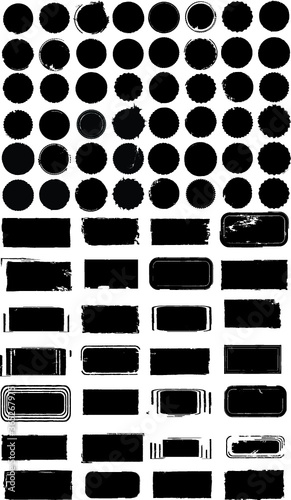 Grunge post Stamps Collection, Circles. Banners, Insignias , Logos, Icons, Labels and Badges Set . vector distress textures.blank shapes.