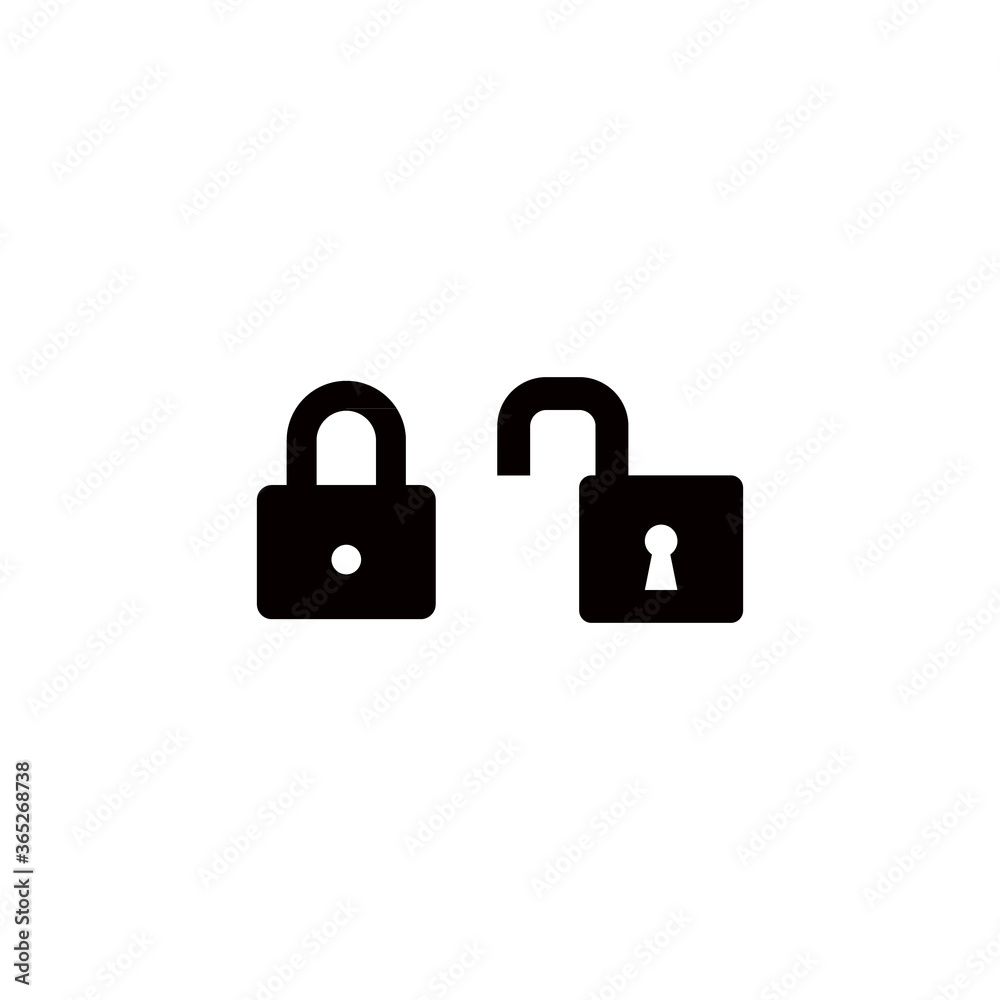lock and unlock isolated on white background. vector Illustration lock and unlock isolated on white background. vector Illustration