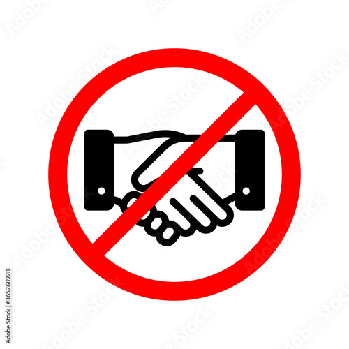 No handshake icon. avoid physical contact coronavirus