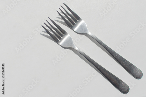 forks on white background