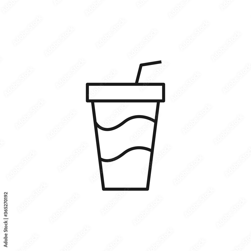 Ice drink cup icon. Vector Illustration