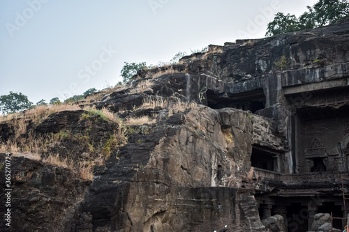 ancient stone carving ellora cave  aurangabad  maharastra india asia © SONAL