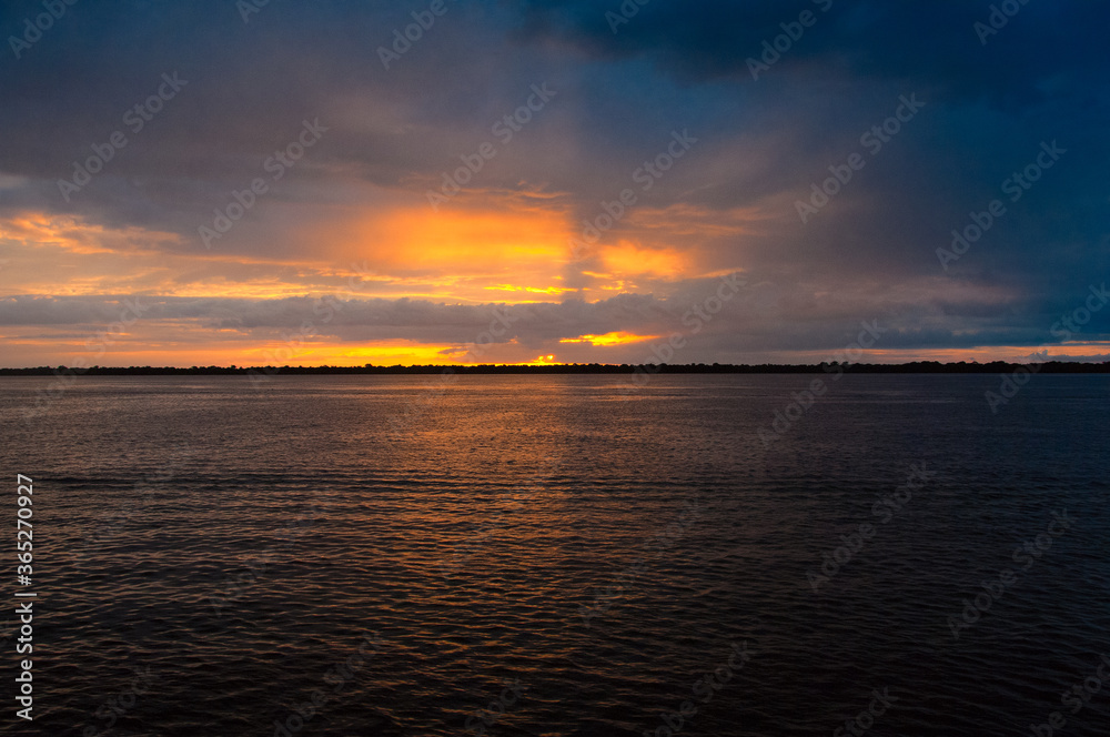 Sunset over the Amazon River, Amazonas, Brazil