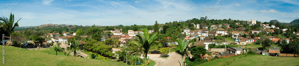 Panoramic view of Tiradentes country, Brazil