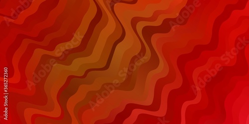 Light Red, Yellow vector background with lines. Colorful abstract illustration with gradient curves. Pattern for ads, commercials.