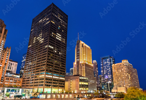 Historic buildings in Downtown Chicago - Illinois, United States