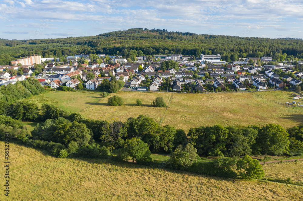 Taunus landscape in summer from above