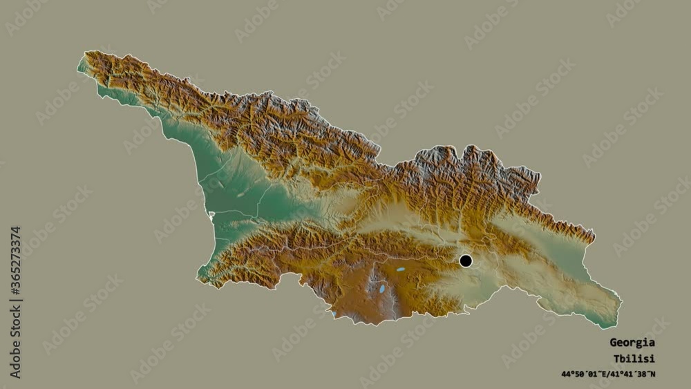Mtskheta-Mtianeti, region of Georgia, with its capital, localized ...