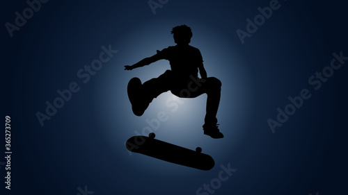 vector silhouette of a skateboarder