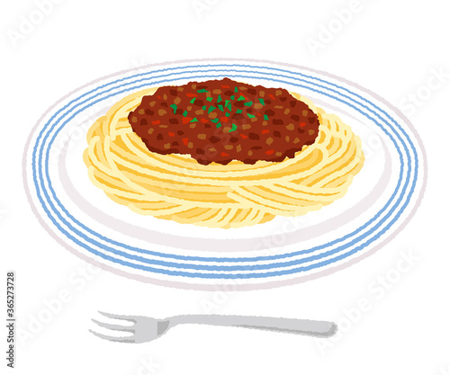 ミートソーススパゲティのイラスト/パスタ