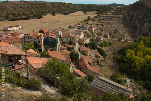 View of village Pelegrina in park Barranco del Rio Dulce, Guadalajara, Spain
 photo