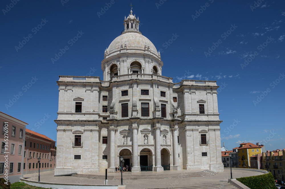 National Pantheon (Church of Santa Engracia) in a summer morning in Alfama Lisbon, Portugal.