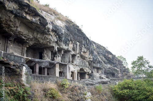 ancient stone carving ellora cave  aurangabad  maharastra india asia