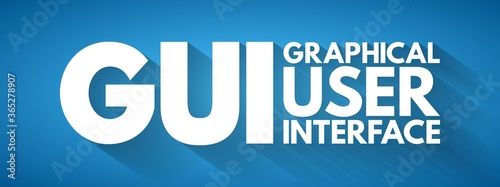 GUI - Graphical User Interface acronym, technology concept background