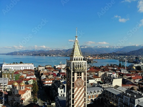 Georgia, Batumi. City Centre. View from above, perfect landscape photo, created by drone. Aerial travel photography