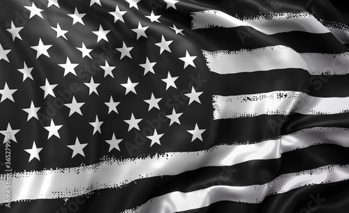 Obraz na plátně Black lives matter flag blowing in the wind