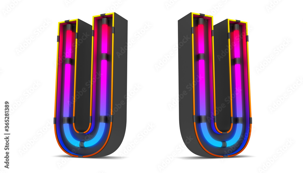 Neon Light alphabet with clipping paths. Neon Light alphabet with clipping paths.