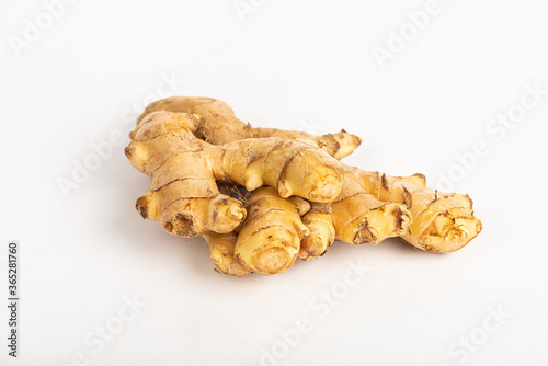 whole ginger on white background