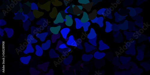 Dark multicolor vector backdrop with chaotic shapes.
