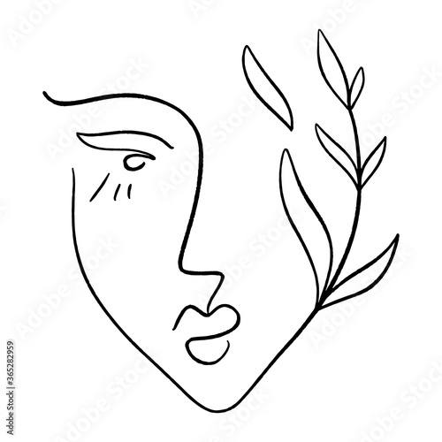 Line art woman. Self love and care concept. Continuous line drawing, fashion, beauty care minimalist vector, girl pretty face illustration. Perfect for t-shirt print.
